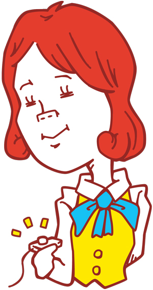 指紋認証する女性
